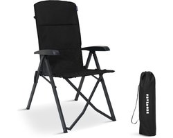 TRVLMORE Campingstoel Luxe - Opvouwbaar - 150KG Draagvermogen - Incl. Draagtas - Klapstoel - Kampeerstoel - Vouwstoel - Zwart