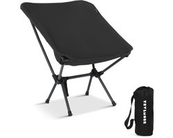 TRVLMORE Campingstoel - Opvouwbaar - 100KG Draagvermogen - Incl. Draagtas - Klapstoel - Visstoel - Kampeerstoel - Vouwstoel - Zwart