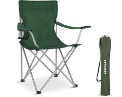 TRVLMORE Campingstoel - Opvouwbaar - 120KG Draagvermogen - Incl. Draagtas - Klapstoel - Visstoel - Kampeerstoel - Vouwstoel - Groen