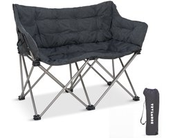 TRVLMORE Campingstoel - Opvouwbaar - 2-Persoons - 240KG Draagvermogen - Incl. Draagtas - Vlinderstoel - Kampeerstoel - Vouwstoel - Grijs