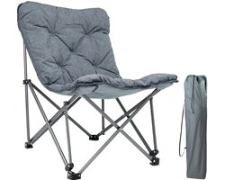 TRVLMORE Campingstoel - Opvouwbaar - Incl. Draagtas - Kampeerstoel - Vlinderstoel - 136 kg draagvermogen - Grijs