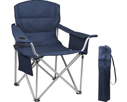 TRVLMORE Campingstoel XXL - Opvouwbaar - 150KG Draagvermogen - Incl. Draagtas - Klapstoel - Visstoel - Kampeerstoel - Vouwstoel - Blauw