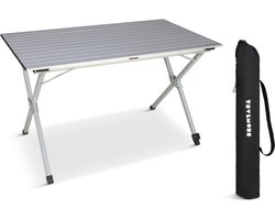 TRVLMORE Campingtafel - 120x70x70cm - Lichtgewicht met Aluminium Frame - Vouwtafel Verstelbaar - Kampeertafel - Klaptafel - Zilver