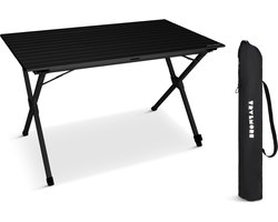 TRVLMORE Campingtafel - 120x70x70cm - Lichtgewicht met Aluminium Frame - Vouwtafel Verstelbaar - Kampeertafel - Klaptafel - Zwart