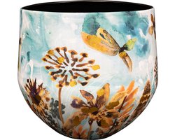 TS Collection - Bloempot Fresia fresh - 24x21 - Metaal & Epoxy - Exclusieve woonitems voor binnen - Handgemaakt - Unieke print - Designed by Lammie