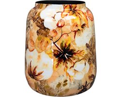 TS Collection - Bloempot hoog Cotton cream - 21x24 - Metaal & Epoxy - Exclusieve woonitems voor binnen - Handgemaakt - Unieke print - Designed by Lammie
