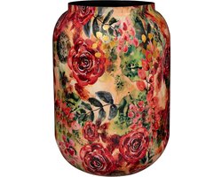 TS Collection - Bloempot hoog Rose rouge - 46x62 - Metaal & Epoxy - Exclusieve woonitems voor binnen - Handgemaakt - Unieke print - Designed by Lammie