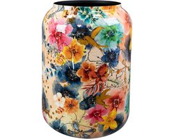 TS Collection - Bloempot hoog Sparkle spring - 30x42 - Metaal & Epoxy - Exclusieve woonitems voor binnen - Handgemaakt - Unieke print - Designed by Lammie