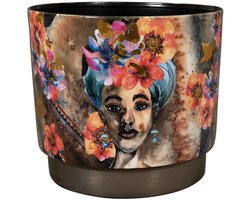 TS Collection bloempot majestic muse metaal 18x16cm majestic muse