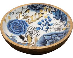 TS Collection - Bowl Dutch blue - 31x7 - Metaal & Epoxy - Exclusieve woonitems voor binnen - Handgemaakt - Unieke print - Designed by Lammie