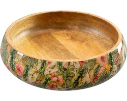 TS Collection - Bowl Monstera mystery - 31x8 - Metaal & Epoxy - Exclusieve woonitems voor binnen - Handgemaakt - Unieke print - Designed by Lammie