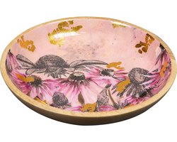 TS Collection - Bowl Polly pink - 31x7 - Metaal & Epoxy - Exclusieve woonitems voor binnen - Handgemaakt - Unieke print - Designed by Lammie