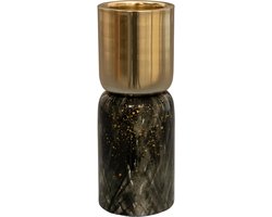 TS Collection - Kaarsenhouder Designed by Lammie - Shadow gold - 4x16 - Metaal & Epoxy - Exclusieve woonitems voor binnen - Handgemaakt - Unieke print - Designed by Lammie