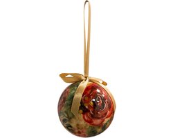 TS Collection - Kerstbal Rose rouge - Los - Metaal & Epoxy - Exclusieve woonitems voor binnen - Handgemaakt - Unieke print - Designed by Lammie