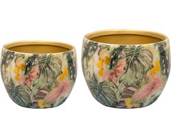 TS Collection - Pot Monstera mystery - Mini set van 2 - Metaal & Epoxy - Exclusieve woonitems voor binnen - Handgemaakt - Unieke print - Designed by Lammie