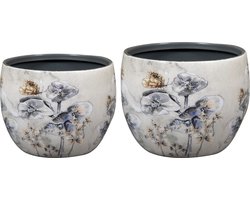 TS Collection - Pot Moonlight meadow - Mini set van 2 - Metaal & Epoxy - Exclusieve woonitems voor binnen - Handgemaakt - Unieke print - Designed by Lammie