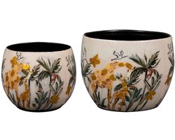 TS Collection - Pot Safari dream - Mini set van 2 - Metaal & Epoxy - Exclusieve woonitems voor binnen - Handgemaakt - Unieke print - Designed by Lammie