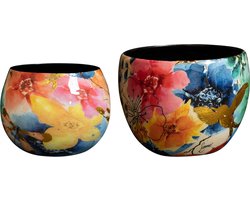 TS Collection - Pot Sparkle spring - Mini set van 2 - Metaal & Epoxy - Exclusieve woonitems voor binnen - Handgemaakt - Unieke print - Designed by Lammie