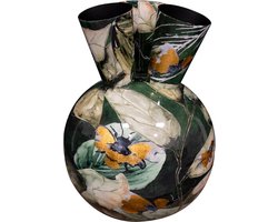 TS Collection - Tulpenvaas Bee green - 24x37 - Metaal & Epoxy - Exclusieve woonitems voor binnen - Handgemaakt - Unieke print - Designed by Lammie