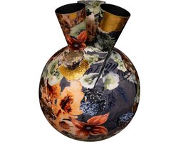 TS Collection - Tulpenvaas Berry blue - 33x40 - Metaal & Epoxy - Exclusieve woonitems voor binnen - Handgemaakt - Unieke print - Designed by Lammie