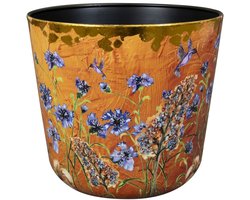 TS Collection - Vaas conisch Dreamy hummingbird - 21x18 - Metaal & Epoxy - Exclusieve woonitems voor binnen - Handgemaakt - Unieke print - Designed by Lammie