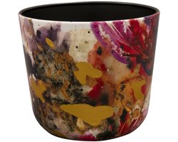 TS Collection - Vaas conisch Sweet magnolia - 8x7 - Metaal & Epoxy - Exclusieve woonitems voor binnen - Handgemaakt - Unieke print - Designed by Lammie