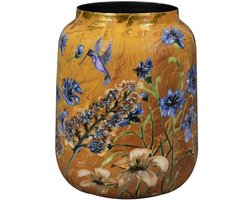 TS Collection - Vaas Dreamy hummingbird - 21x24 - Metaal & Epoxy - Exclusieve woonitems voor binnen - Handgemaakt - Unieke print - Designed by Lammie