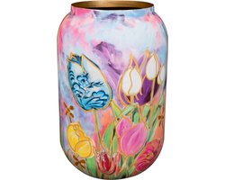 TS Collection - Vaas Dutch beauty spring - 30x42 - Metaal & Epoxy - Exclusieve woonitems voor binnen - Handgemaakt - Unieke print - Designed by Lammie