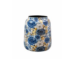 TS Collection Vaas Dutch Blue - blauw - metaal/epoxy - D21 x H24 cm - bloemenvaas - Designed by Lammie