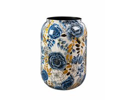 TS Collection Vaas Dutch Blue - blauw - metaal/epoxy - D30 x H42 cm - bloemenvaas - Designed by Lammie