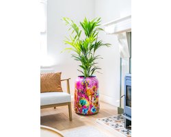 TS Collection Vaas Fiesta Fuchsia - roze - metaal/epoxy - D30 x H42 cm - bloemenvaas - Designed by Lammie
