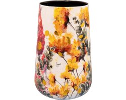 TS Collection - Vaas Floral white - 13x20 - Metaal & Epoxy - Exclusieve woonitems voor binnen - Handgemaakt - Unieke print - Designed by Lammie