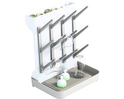 TSD goods - Flessen Droogrek - Flessenrek Baby - Droogrek Voor Baby Flessen - Baby Voeding - Grijs