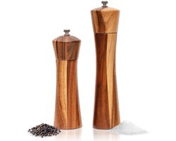 T&T Peper en Zoutmolen Set - Verstelbare Maalgraad - Acacia Hout - peper- & zoutstellen