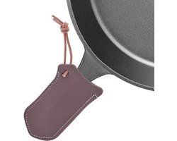 TTGoods - IJzeren handvat cover van PU lederen pan - handvat kokosnoot bruin - pot handvat koekenpan - grips cover lederen dubbelzijdig met gestikt kookgerei - panhandle voor keuken handgemaakt - koekenpan hot