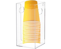 TTGoods - Papieren Beker Dispenser met Handgrepen en Acryl Deksel Opslag - Koffie Cups Organiser voor Keuken - Thee Winkel en Restaurant Opberger
