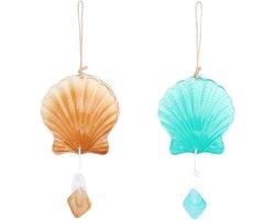 TTGoods - Schelp Opknoping Decor Ornamenten met Hennep Touw voor Kustmuur Strand Home - Zee Shell Wind Chimes - Glas - Art Ambachten Hanger - Tuin Decor - Indoor Outdoor.