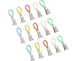 TTGoods - Set van 15 metalen clips voor theedoeken bewaren in keuken en badkamer