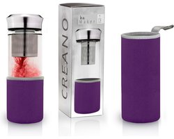 Tuana Kruiden - Theemaker 400ml – Glas Met Filter – Voor Losse Thee - Paars -