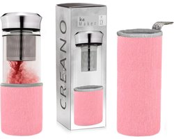 Tuana Kruiden - Theemaker 400ml – Glas Met Filter – Voor Losse Thee - Roze -