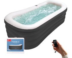 Tubble® Cuzi Jacuzzi Opblaasbaar - Black Onyx - 255L - Opvouwbaar Bad met Bubbelbad-Functie - Whirlpool Opblaasbaar voor Binnen en Buiten - Home Spa - Ijsbad - Hottub