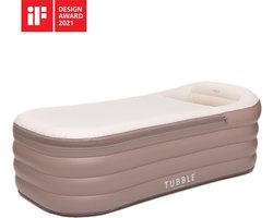 Tubble® Royale Opblaasbaar Bad - Ambient Taupe - 255L - Opvouwbaar Ligbad Volwassenen tot 188cm - Opgezet in 1 Minuut - Badkuip voor Binnen en Buiten - Home Spa - Ijsbad
