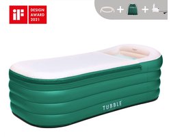 Tubble® Royale Opblaasbaar Bad - Emerald Green - 255L - Opvouwbaar Ligbad Volwassenen tot 188cm - Opgezet in 1 Minuut - Badkuip voor Binnen en Buiten - Home Spa - Ijsbad