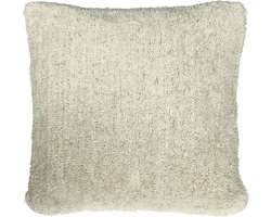 Tufted solid cushion ivory white