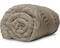 Tufted Waves All in One Wasbaar Dekbed zonder overtrek 200x200 - Dekbed zonder overtrek - Hoesloos dekbed - Eazy dekbed - Gekleurd dekbed - All Year Winterdekbed & Zomerdekbed - Tweepersoons Dekbed - Taupe - Dekbedden
