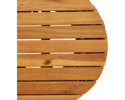Tuin bijzettafel - Ronde tafel - Buiten genieten - Stevig houten blad - 38 cm diameter - Beige