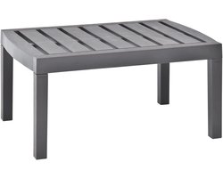 Tuin bijzettafel - Terrastafel kunststof - Buitenmeubel - Onderhoudsvrij en weerbestendig - 78x55x38 cm - Mokka