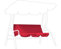 Tuin Binnenplaats Outdoor Waterdicht Polyester Taft 3 Zitplaatsen Swing Stoel Hangmat Zitkussen 150×50×10CM in de kleur Rood