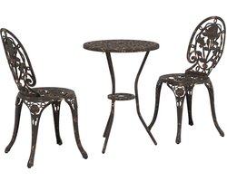 Tuin Bistro set | Loungeset | Tuinset 3 st Brons Aluminium