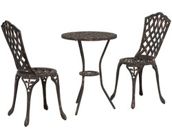 Tuin Bistro set | Loungeset | Tuinset 3 st Brons Aluminium